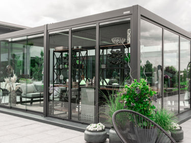PERGOLUX Glaswände S1 PERGOLUX Fixverglasung Anthrazit 3m