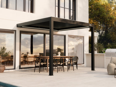 PERGOLUX Pergola Sundream S3 Schwarz Wandmontiert 3x3m