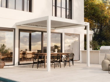 PERGOLUX Pergola Sundream S3 Weiß Wandmontiert 3x3m