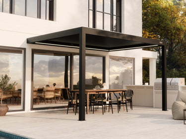 PERGOLUX Pergola Sundream S3 Schwarz Wandmontiert 3x3m