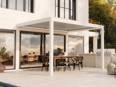 PERGOLUX Pergola Sundream S3 Weiß Wandmontiert 3x4m