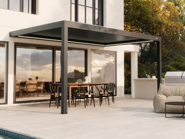 PERGOLUX Pergola Sundream S3 Anthrazit wandmontiert 3x5m