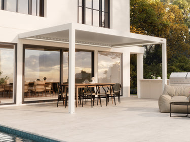 PERGOLUX Pergola Sundream S3 Weiß Wandmontiert 3x5m