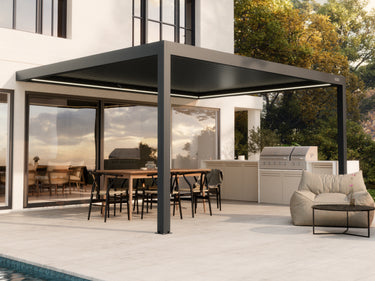 PERGOLUX Pergola Sundream S3 Anthrazit wandmontiert 4x5m