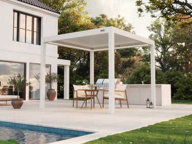 PERGOLUX Pergola Sundream S3 Weiß Freistehend 3x3m