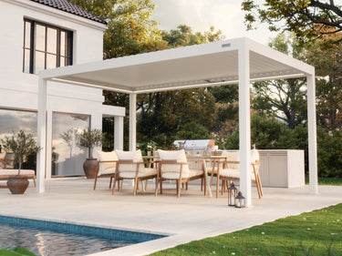PERGOLUX Pergola Sundream S3 Weiß Freistehend 3x5m