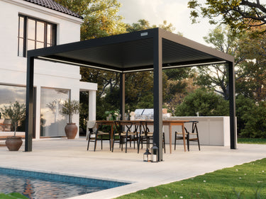 PERGOLUX Pergola Sundream S3 Schwarz Freistehend 4x4m