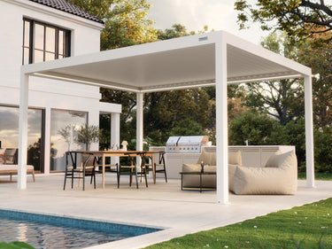 PERGOLUX Pergola Sundream S3 Weiß Freistehend 4x5m
