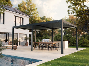 PERGOLUX Pergola Sundream S3 Anthrazit Freistehend 4x6m