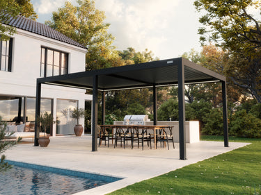 PERGOLUX Pergola Sundream S3 Schwarz Freistehend 4x6m