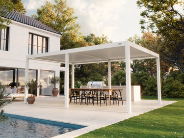 PERGOLUX Pergola Sundream S3 Weiß Freistehend 4x6m