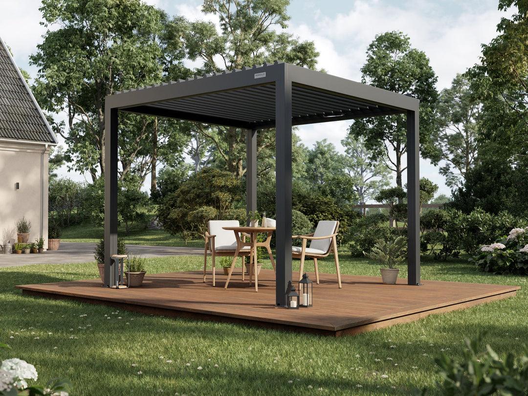 PERGOLUX Pergola S2 Pergola PERGOLUX Anthrazit 3x3m Freistehend