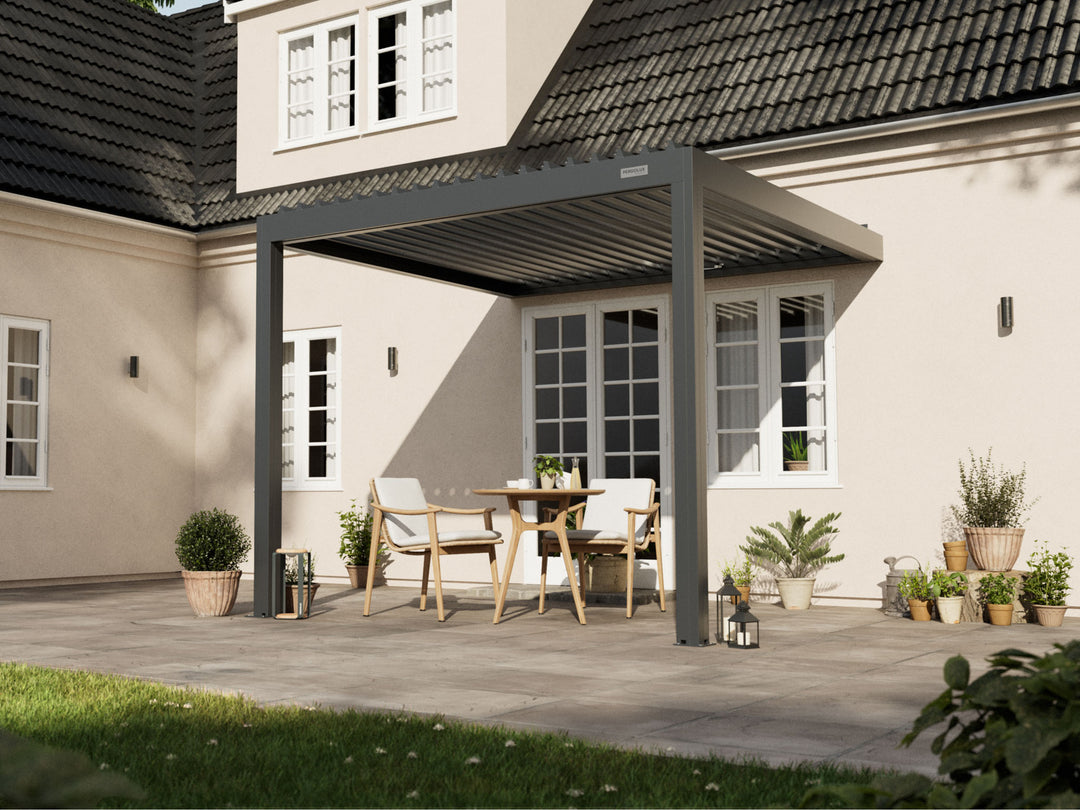PERGOLUX Sundream S2 Pergola PERGOLUX Anthrazit 3x3m Wandmontage