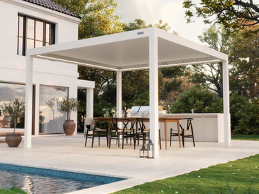 PERGOLUX Pergola Sundream S3 Weiß Freistehend 4x4m